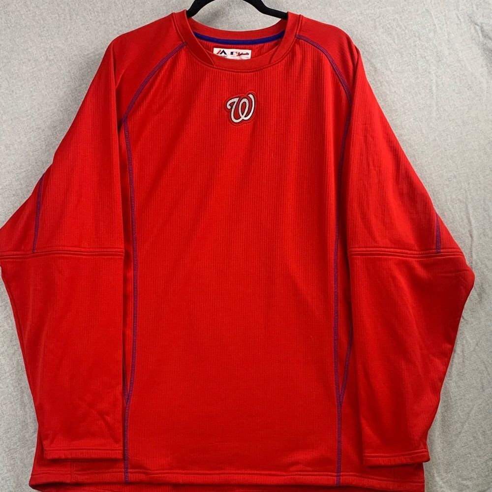 Majestic | Men's XL | Washington Nationals Red Crewneck Sweatshirt